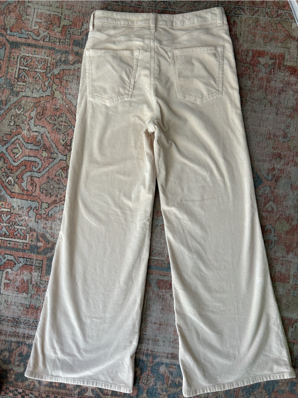 Anthropologie Pilcro Cream Corduroy Wide Leg High Rise Pants | Size 29 - Picture 4 of 6